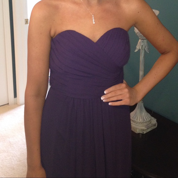 Purple strapless bridesmaid dress - Size 6 - Picture 2 of 7